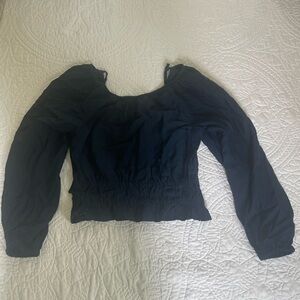 Madewell cropped navy long sleeve top. Size XS. NWT